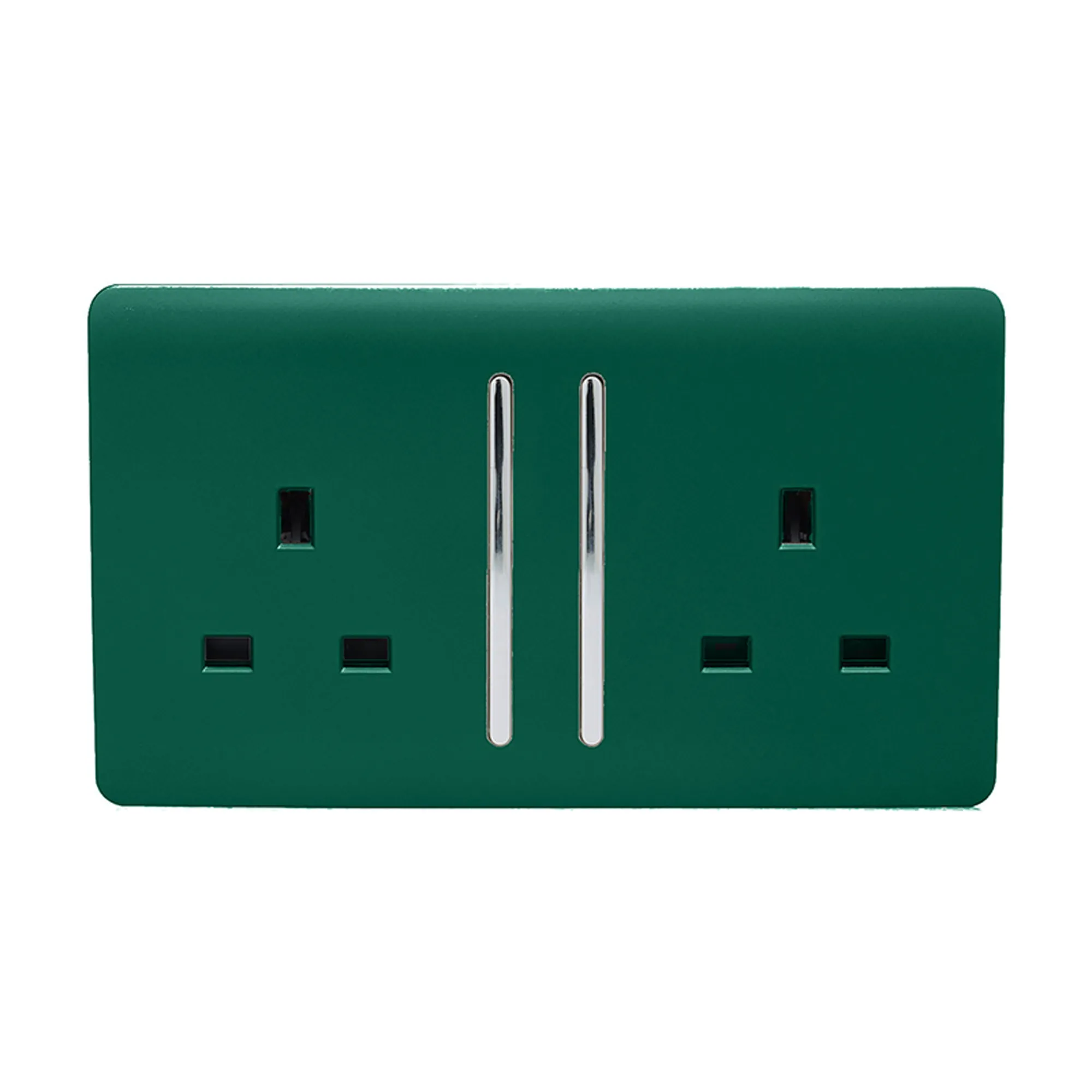 ART-SKT213LDG  2 Gang 13Amp Long Switched Double Socket Dark Green
